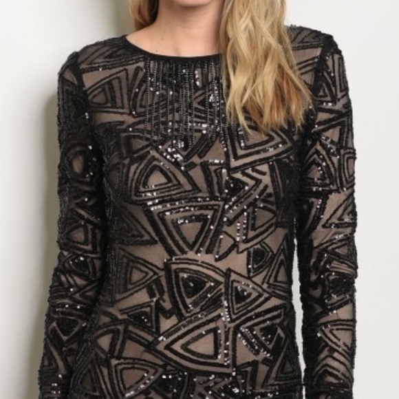 Black Sequin w/ Nude lining! - Picture 2 of 8